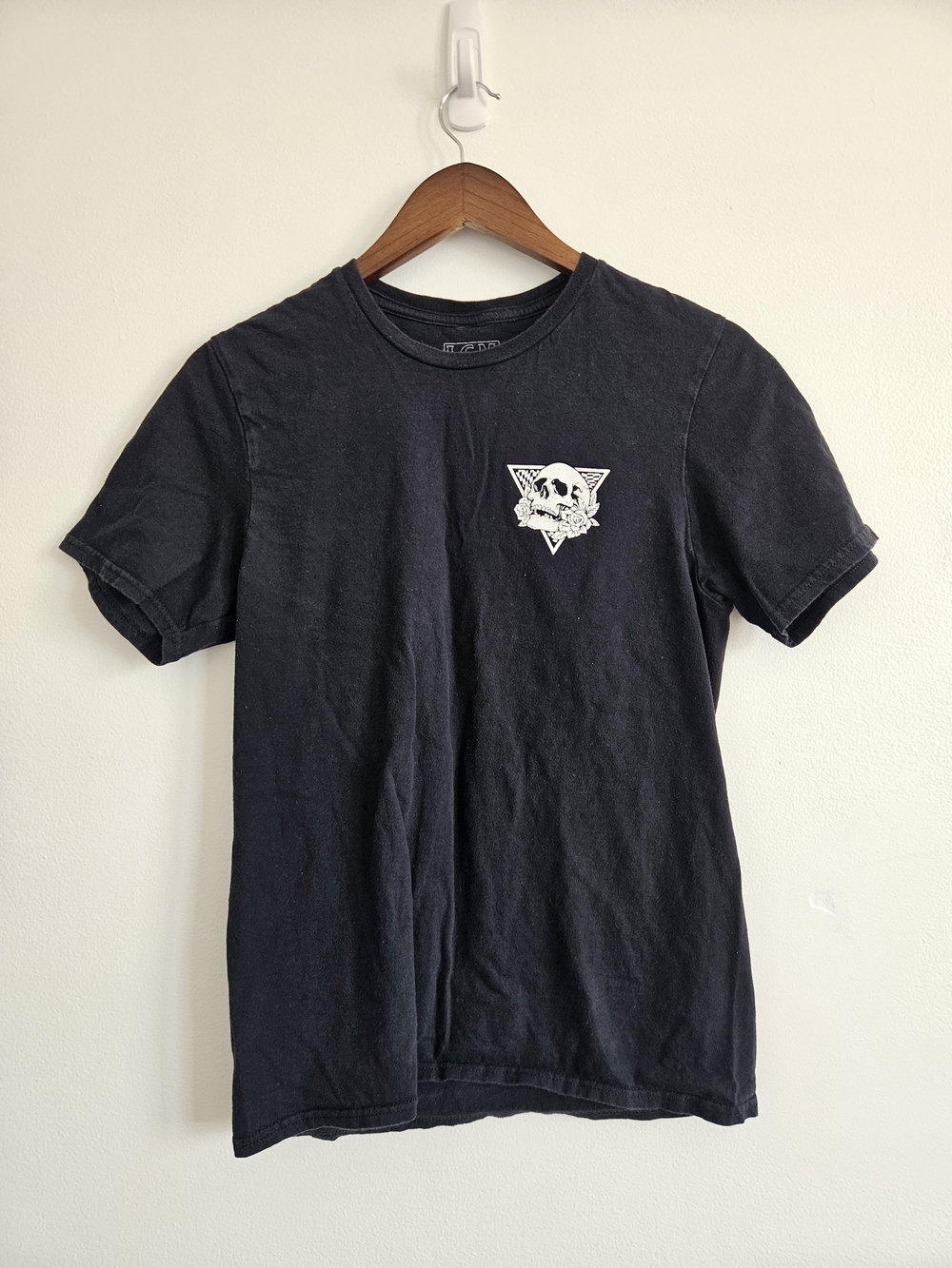 LCM Small Black T Shirt Tee Skull 100% Cotton